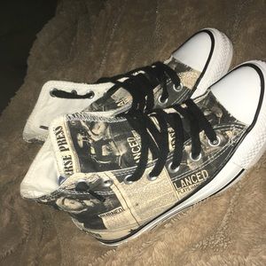 Converse high top women’s 6 men’s 4 newspaper